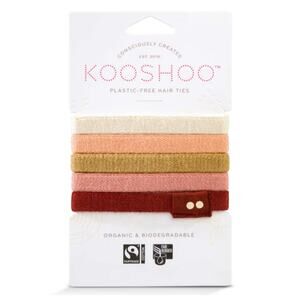 Kooshoo Hair Ties Organic Cotton Plastic-Free Set of 5 Ginger
